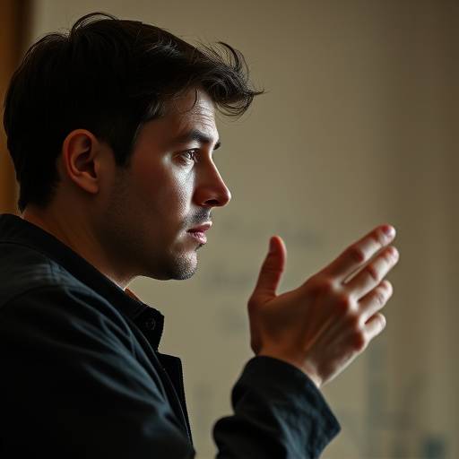 Actor practicing lines